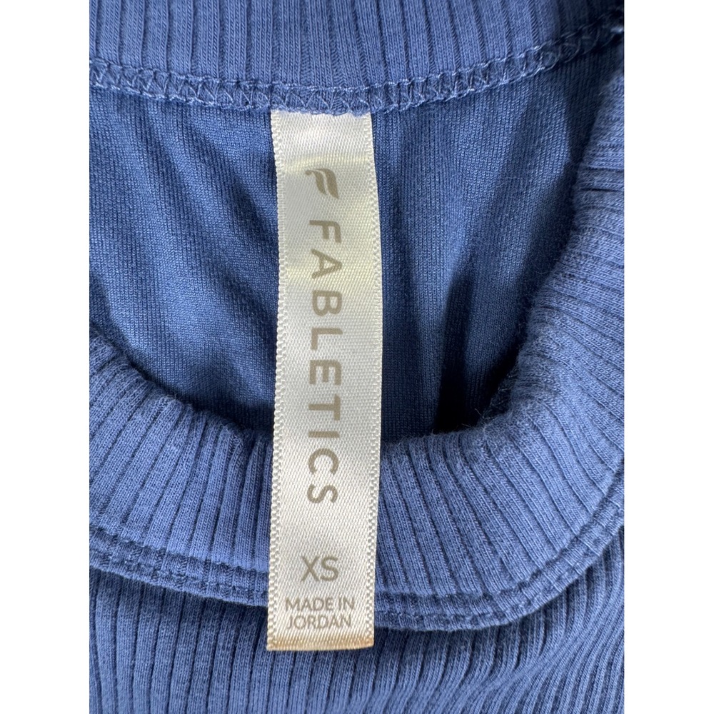 Fabletics Blue Ribbed Racerback Tank Top TK2356180 XS - Picture 3 of 8